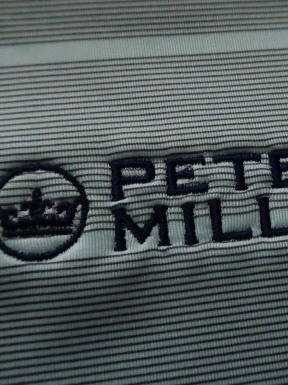 Peter Millar Gray Striped Matte Grey Berry Creek Stretch Polo (M) OMG! ⛳️